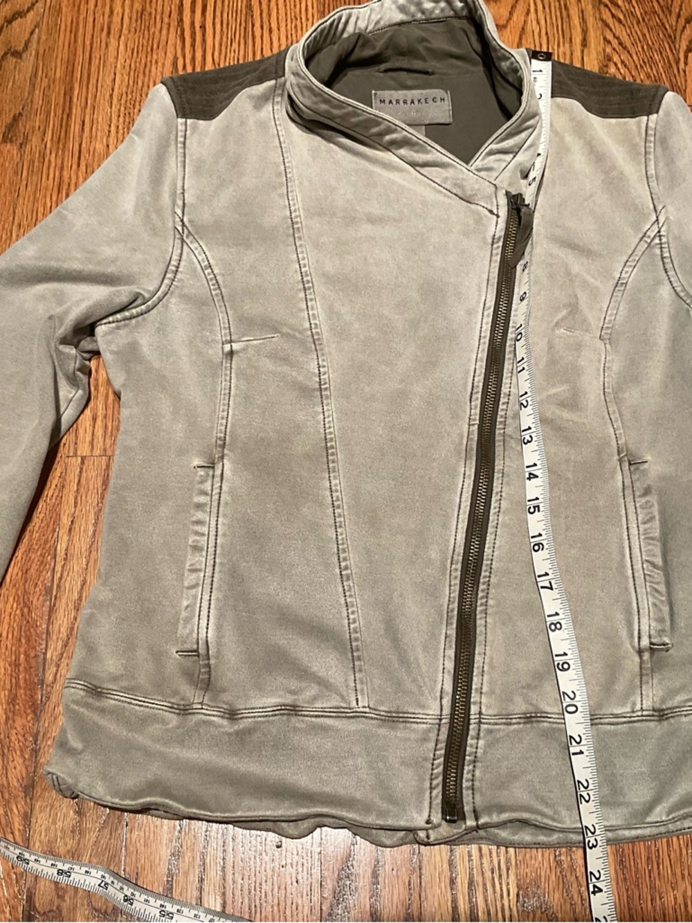 Marrakech Women’s Small Gray Moto Jacket Asymmetrical Zip Small